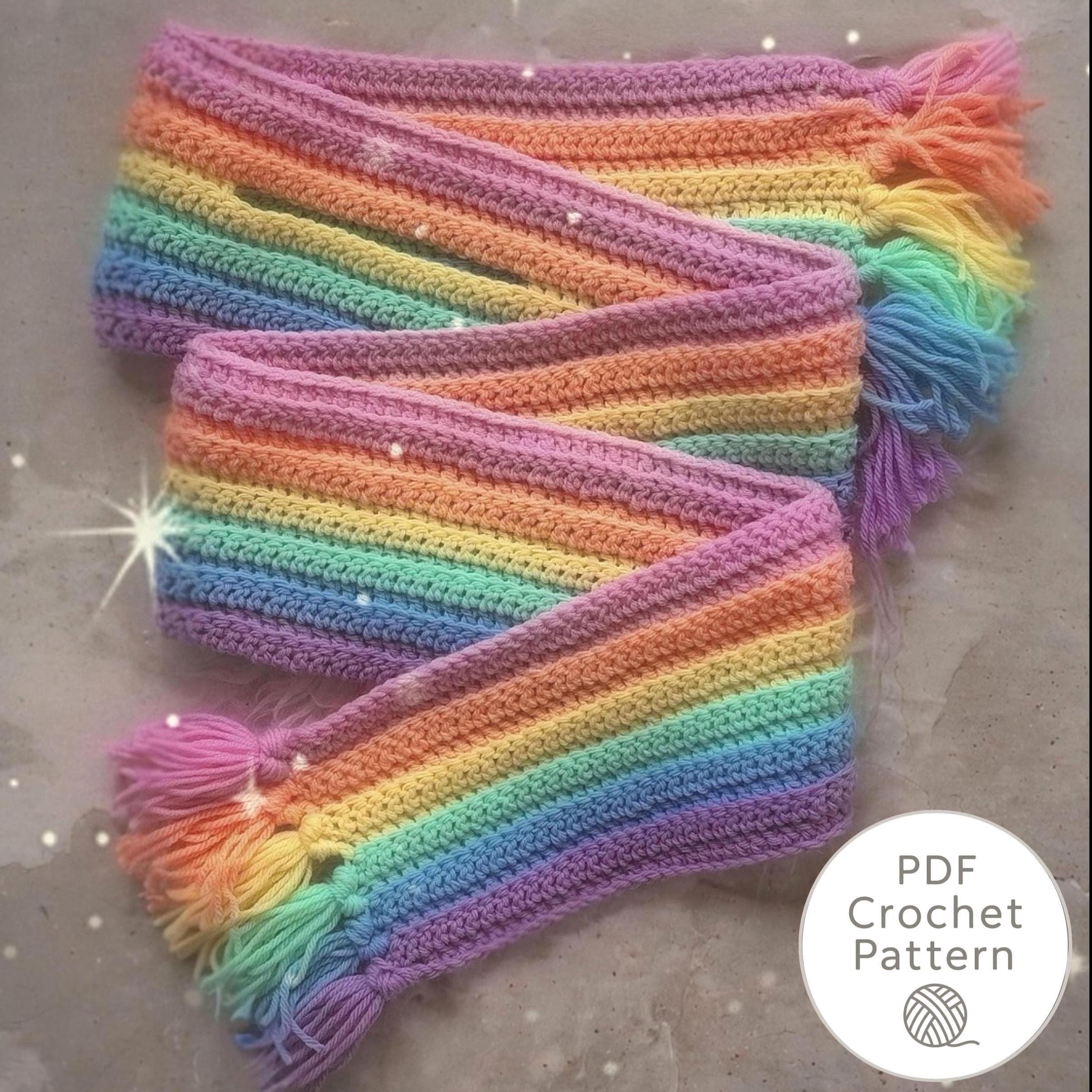Knitting Pattern Nhs Rainbow Scarf Rainbow Kids Scarf UK