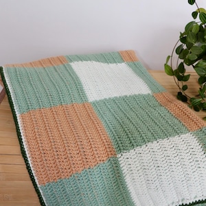 Checkered Crochet Baby Blanket Pattern, Easy Baby Blanket, Baby Boy Blanket, Baby Shower Gift, Baby Throw Blanket, Toddler Afghan, Squares