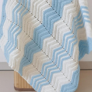 Chevron Crochet Baby Blanket Pattern: Easy Ripple Afghan, Toddler Throw (PDF Pattern)