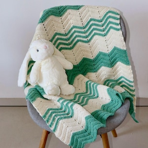 Chevron Crochet Baby Blanket Pattern: Easy Ripple Beginner Afghan, Toddler Throw (PDF Pattern)