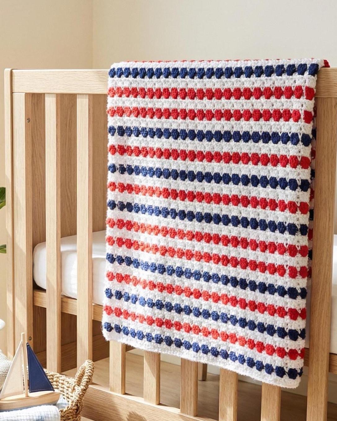 39 Red, White, and Blue Crochet Patterns for Festive Celebrations 37 Summer Baby Blanket Crochet Pattern Beginner Friendly