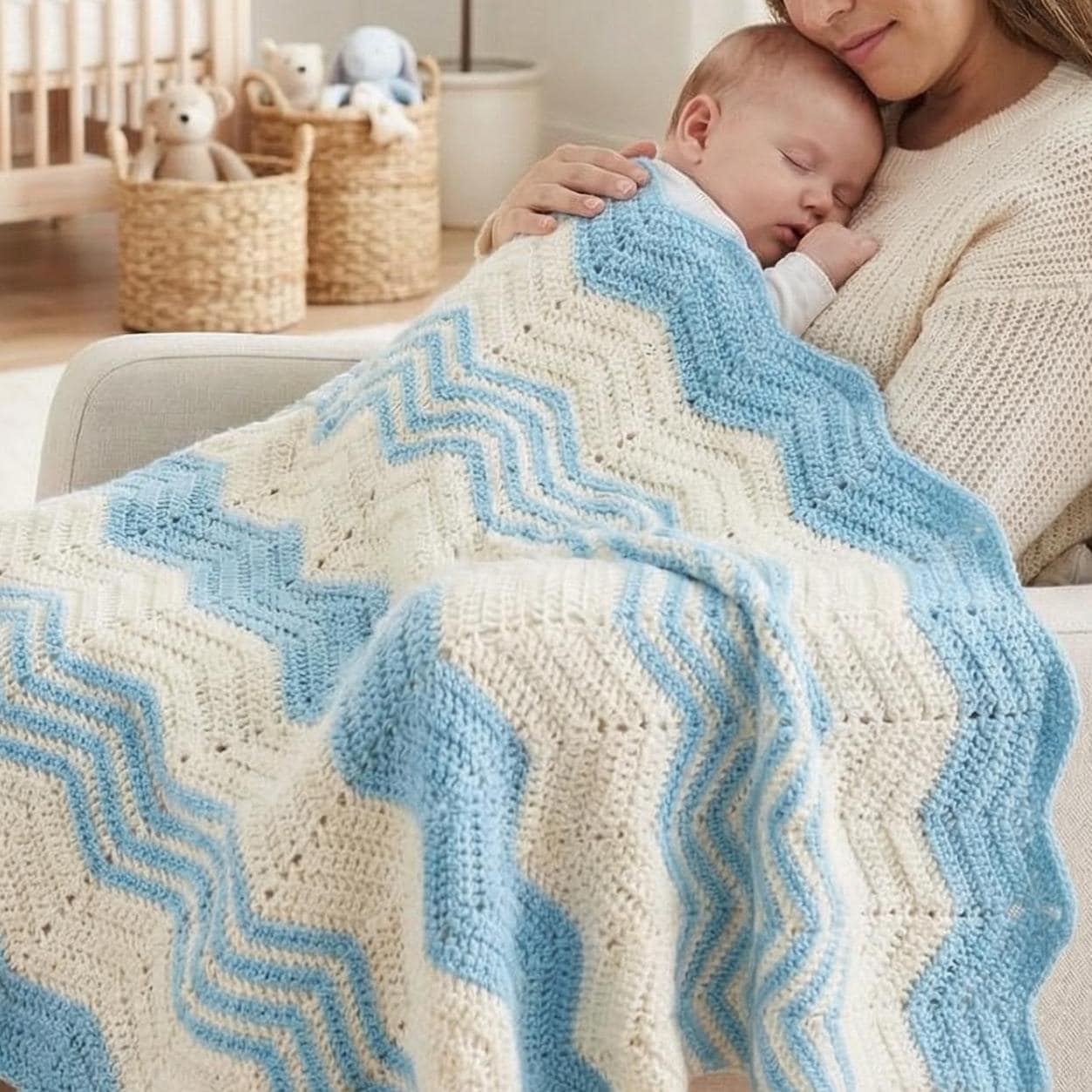 Crochet Chevron Pattern Baby Blanket