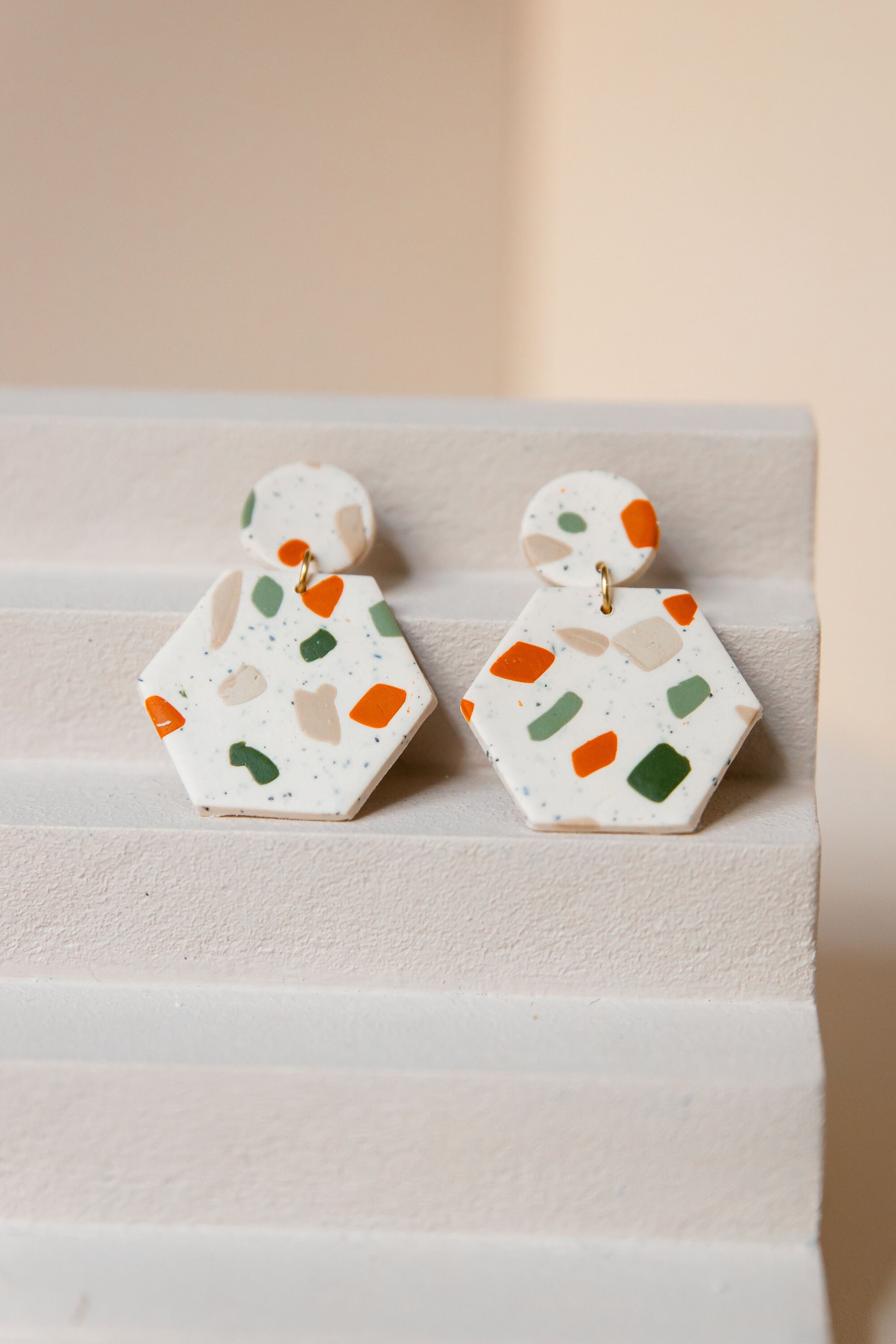 Weißer Granit Salbei Beige und Terrakotta handgemachte | Etsy