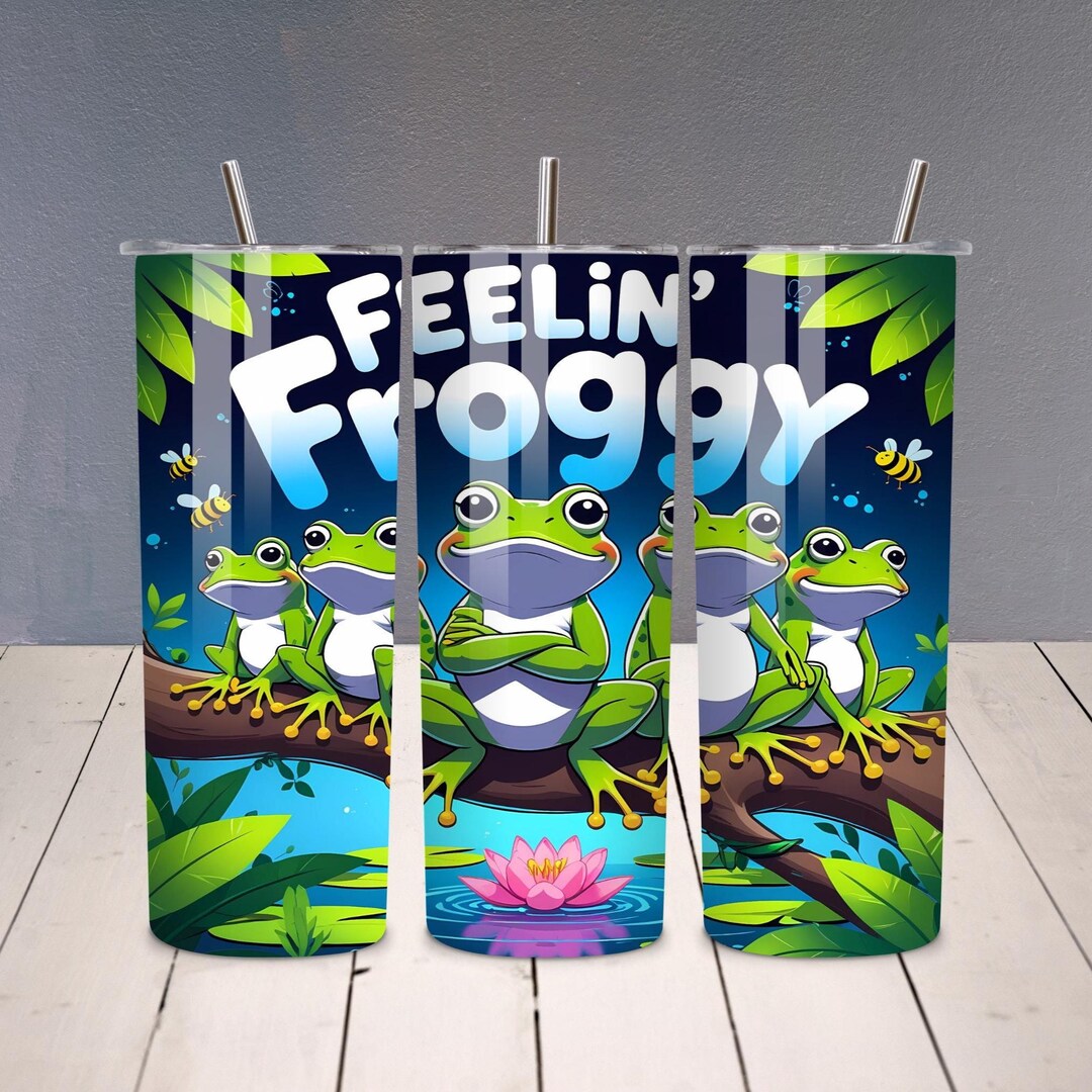 Frog 20oz Tumbler Png Wrap 20 Oz PNG JPG Sublimation and DTF Design ...