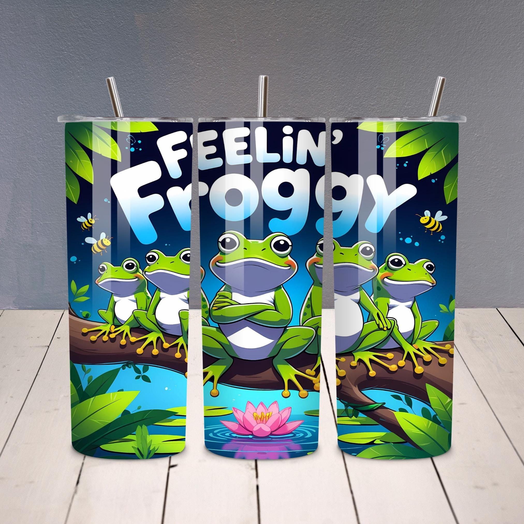 Frog 20oz Tumbler Png Wrap 20 Oz PNG JPG Sublimation and DTF Design ...