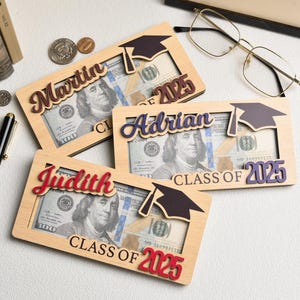 Personalisierte Abschlussfeier 2025 Geldhalter Geschenk, Abschlussgeschenke für Mädchen, Geschenk für High School Senior, individuelles Geschenk für Doktorand