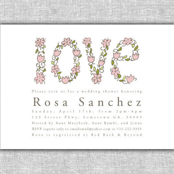 Bloom - CUSTOM invitation with envelope