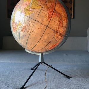 Vintage Leuchtglobus, Durchmesser 25 cm
