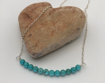 Magnesite Gemstone Bar Necklace