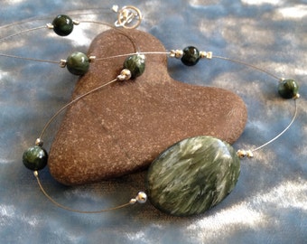 Green Goddess Seraphinite Illusion Necklace