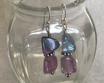 Fluorite Nugget Earrings