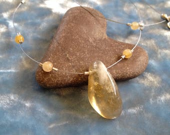 Golden Citrine & Sterling Silver Illusion Necklace