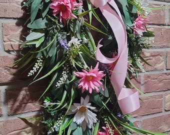 Floral Breast Cancer Awareness Ribbon