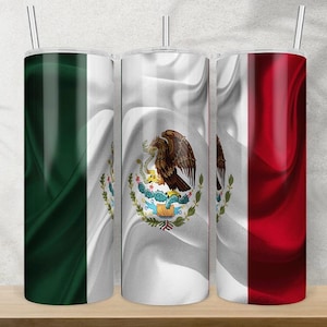 Mexican Flag 20 Oz Skinny Tumbler Png Sublimation Design Download, Mexican Flag Png, Tumbler Wrap Png, 20 Oz Tumbler Designs, Download