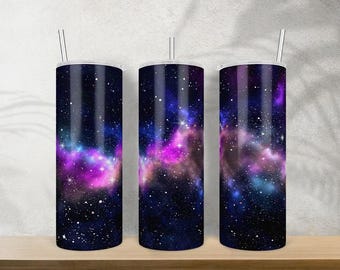 Galaxy Stars 20 Oz Skinny Tumbler Png Sublimation Design Download, Galaxy Tumbler Png, Tumbler Wrap Png, 20 Oz Tumbler Designs, Download