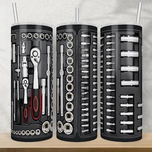 Tool Box 20oz Skinny Tumbler Design Wrap, Mechanic Cup, Father&#39;s Day Sublimation, Tumbler Design