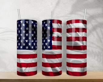 USA Flag 20 Oz Skinny Tumbler Png Sublimation Design Download, USA Flag Png, Tumbler Wrap Png, 20 Oz Tumbler Designs, Download