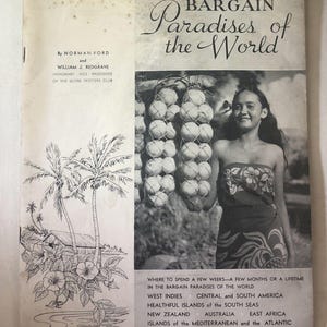 Vintage 1953 Bargain Paradises of the World Islands Globe Trotters Guide Book