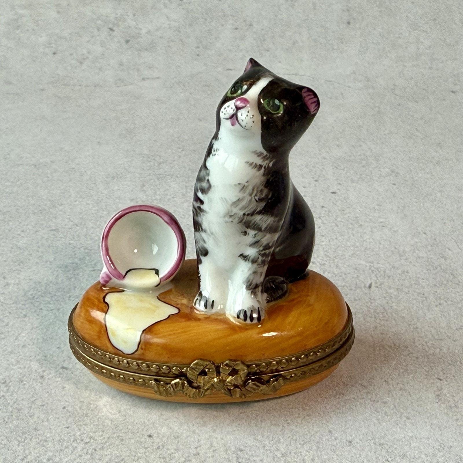 Cat Limoges Trinket Box - Etsy