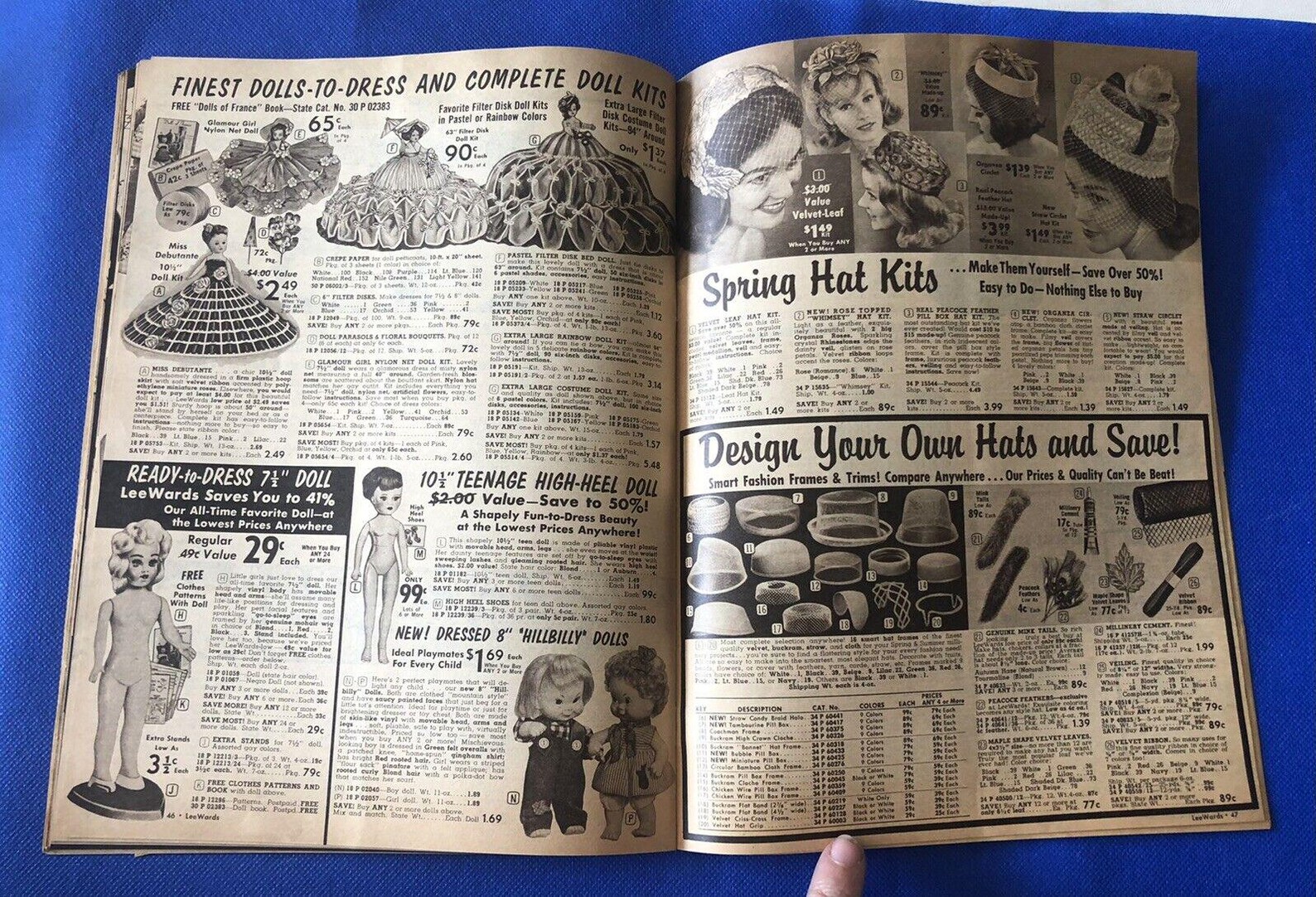 Vintage 1964 Leewards Catalog Hobby Craft Fashion Crewel Flowers Linens