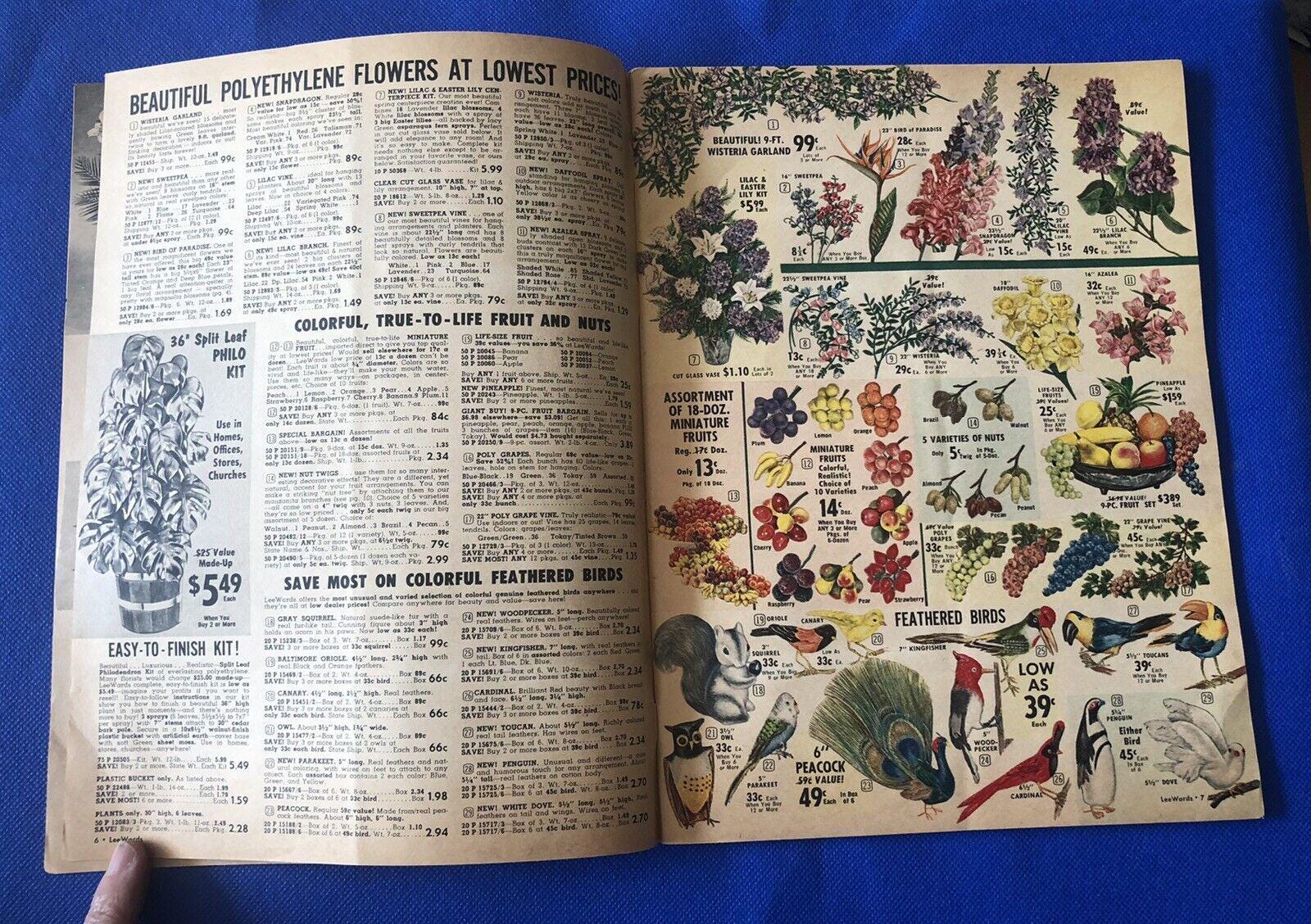 Vintage 1964 Leewards Catalog Hobby Craft Fashion Crewel Flowers Linens