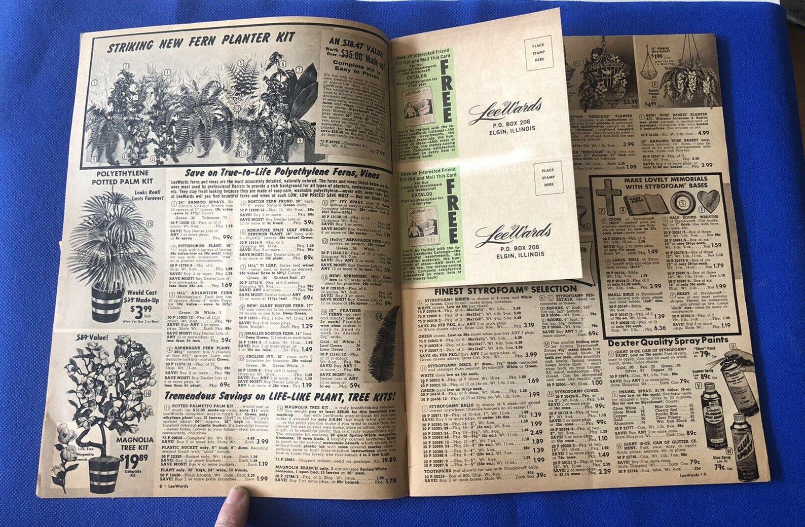 Vintage 1964 Leewards Catalog Hobby Craft Fashion Crewel Flowers Linens