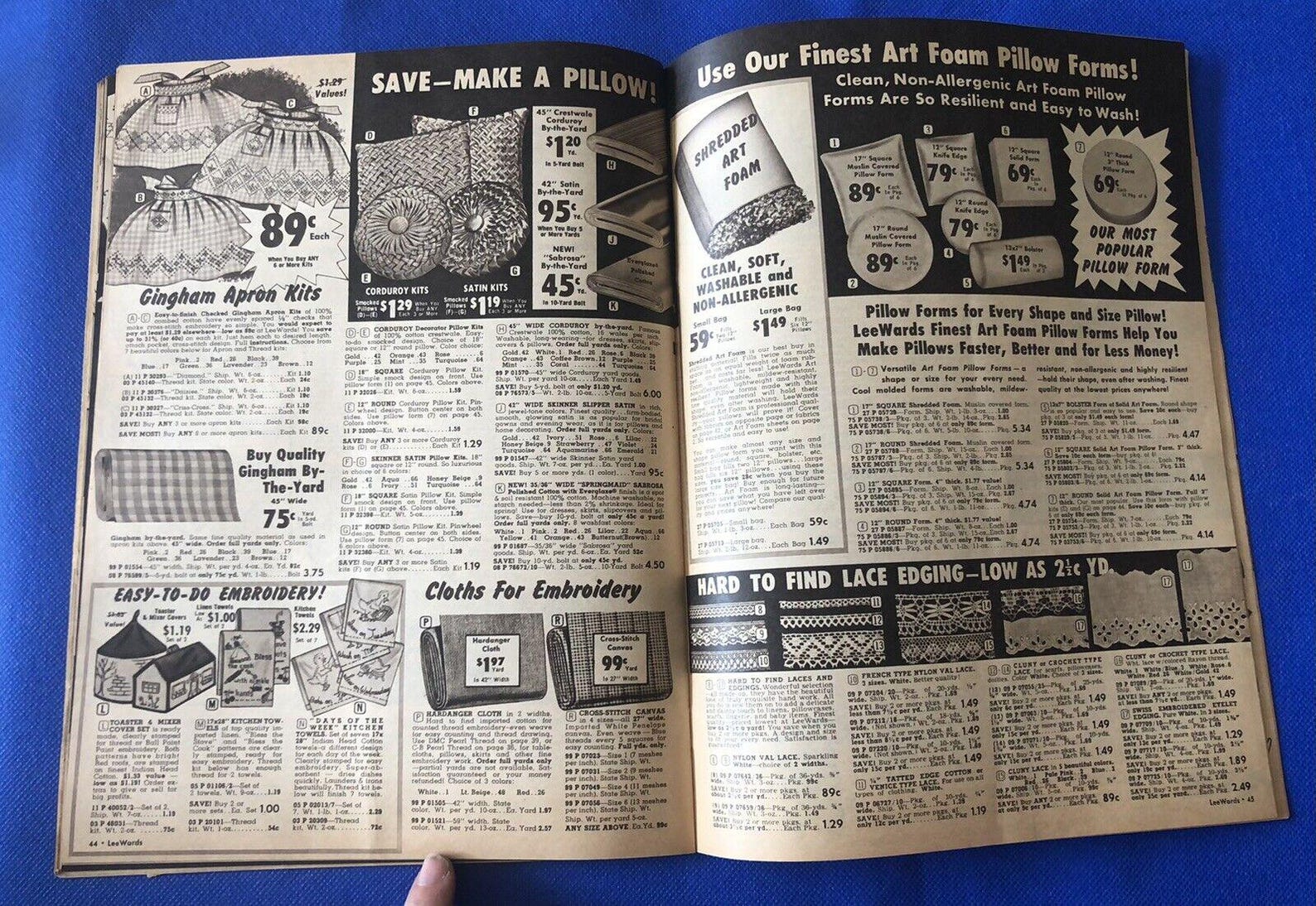 Vintage 1964 Leewards Catalog Hobby Craft Fashion Crewel Flowers Linens