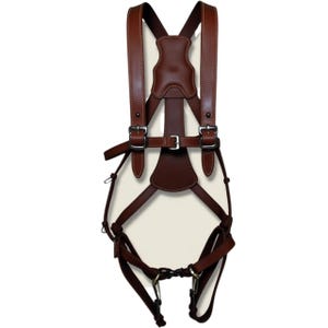 Premium Brown Leather Harness with Adjustable Straps - Equestrian-Inspired Design for Versatile Wear