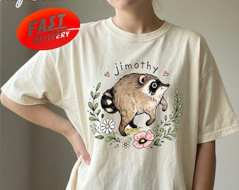 Jimothy Raccoon Shirt, Seattle Feral Legend Tee, Trendy Raccoon Meme Shirt, Round King Cottagecore Animal Tee, Funny Trash Panda T-Shirt