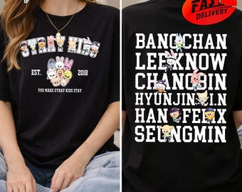 Stray Kids SKZOO Shirt, SKZ Members Name Graphic Tee, Stray Kids Member Merch Shirt, Kpop SKZOO Concert Outfit, Gift For Stay, Kpop Fan Gift