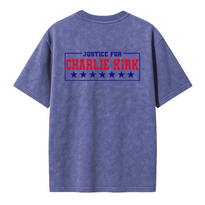 T-shirt Patriotique Charlie Kirk - Drapeau Américain & Motif Liberté - Coton 100%