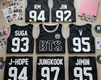 Custom BTS Kpop Basketball Jersey, BTS Fan Merch, Personalized Name Number BTS Fan Lover, Kpop Concert Shirt, World Tour 2026 Concert Jersey