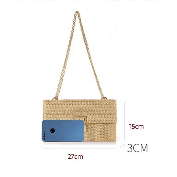 Bolsos De Ratán: Bolso Bandolera Tejido Bolso De Mano De Paja De Diseñador Para Mujer De 35,21 € | DHgate