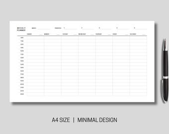 Weekly Hourly Schedule With Times | Printable Weekly Planner | Weekly To Do List | Agenda Weekly