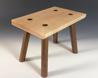 Walnut and Quilted Maple Foot stool