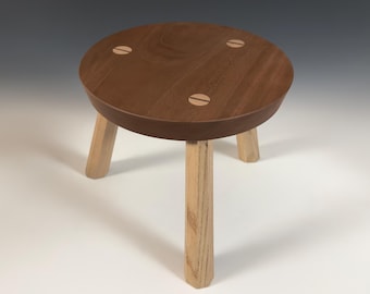 Ash and Sapele Round top Foot stool