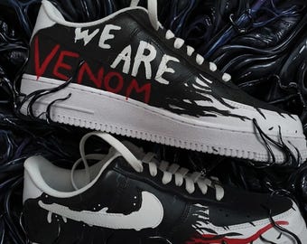 Venom custom painted shoes film ideal for fan, sneakers handmade spiderman ideal for gift, hero & villain, costume cool character kids