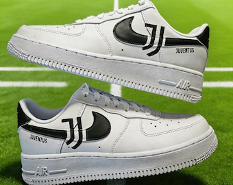 Custom Juventus Nike Air Force 1 Sneakers – Hand Painted Football Streetwear