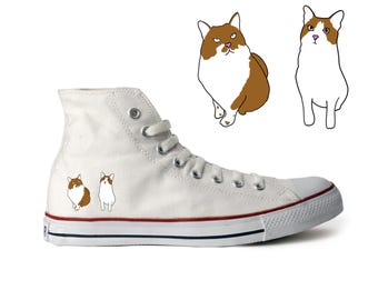Custom Cat Portrait Sneakers – Hand-Painted Pet Art Footwear – Personalized Cat Lover Gift