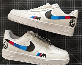 Custom M Sport Air Force 1 Sneakers | Hand Painted BMW Motorsport Shoes