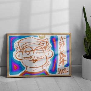 Urban Vibes Cartoon Portrait – Digital Pop Art Illustration | Colorful Street Style Decor for Creative Souls