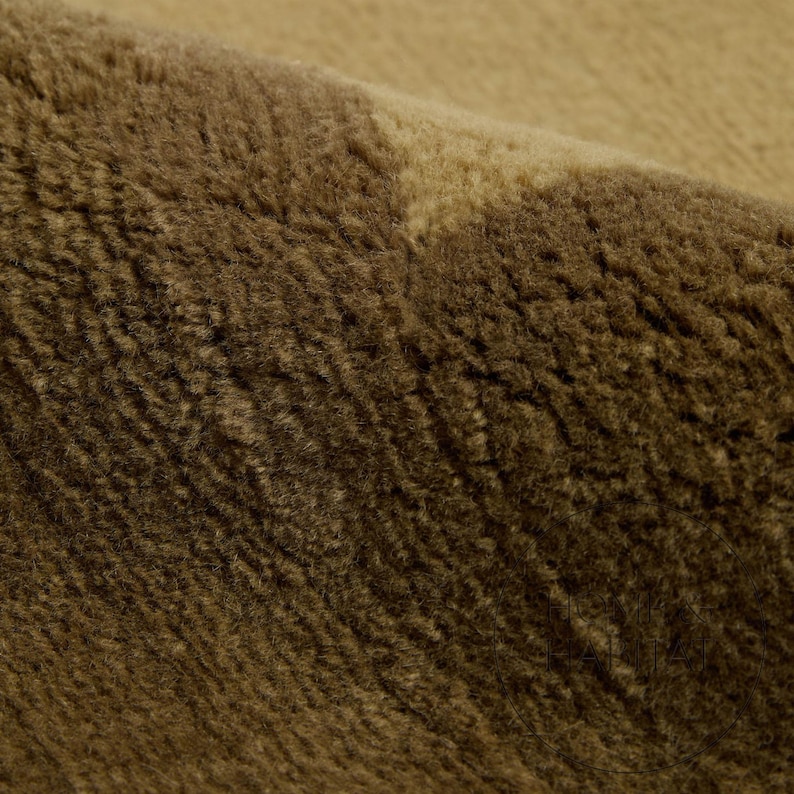 Handtuftad olivgrön ullmatta: Oxfordkant, skandinavisk modern minimalistisk design bild 4