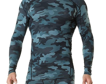 Sublimated Camo Style Long Sleeve Compression Rash Guard