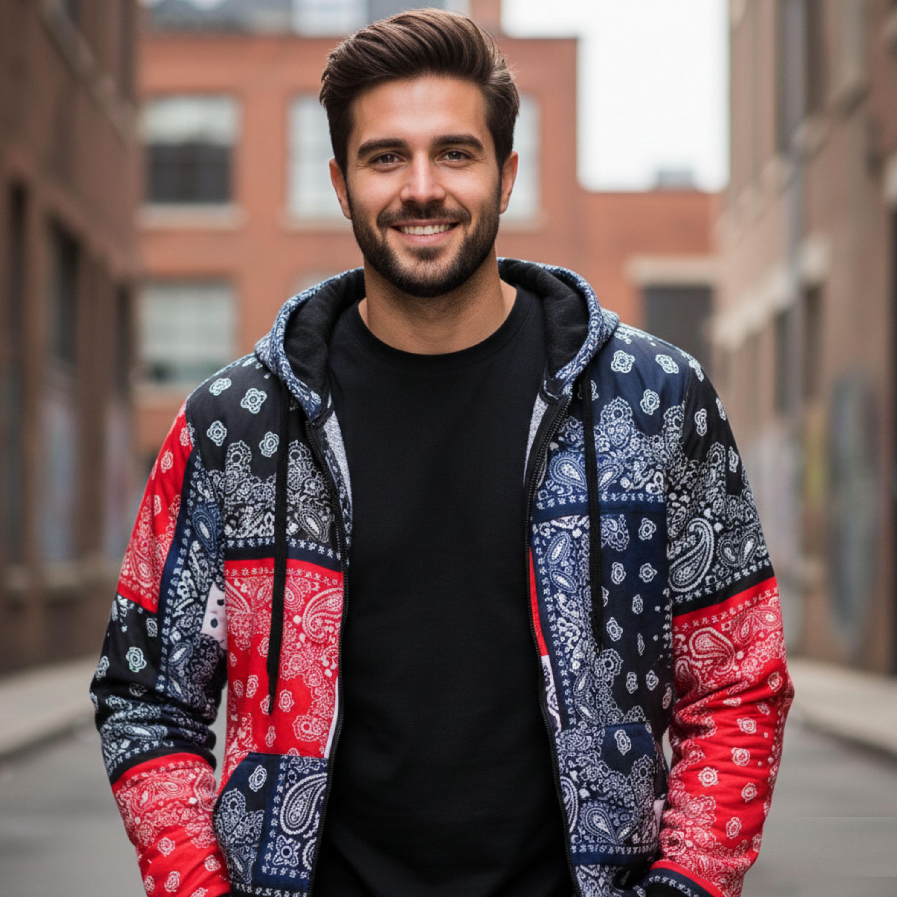 Bandana Amiri Sweatshirt Mens Amiri Bandana Hoodie Red AMIRI Men's