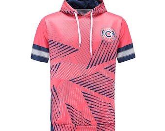 Kurzarm Hoodies Dry Fit Leichtes, weiches Kapuzen-T-Shirt Sportlicher Pullover sublimierte Tops