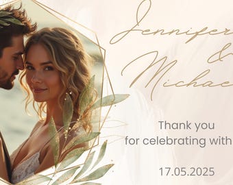 Wedding magnet - thank you thanks to wedding guests fridge magnets keepsake gift