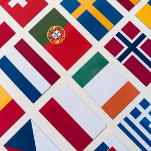 24 fridge magnets with country flags, flags of the world, travel souvenir Europe Africa Asia USA, gift set, souvenir world magnets