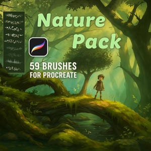 Procreate forest nature brushes | Nature Procreate environment brushes |Procreate foliage brushes | Procreate trees |Procreate grass brushes