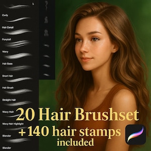 Realistic Hair Brushes , Procreate Stamps, Hair Mastery Collection ,Hair Stamps for Anime and Realistic Styles , Procreate Hair
