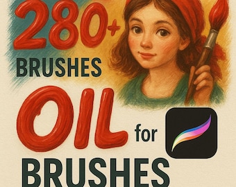 Pinceles para Procreate - Kit de pintura para Procreate - Pinceles para iPad - Pinceles para óleo - Lienzo para óleo - Pinceles para óleo - Set de pinceles para óleo